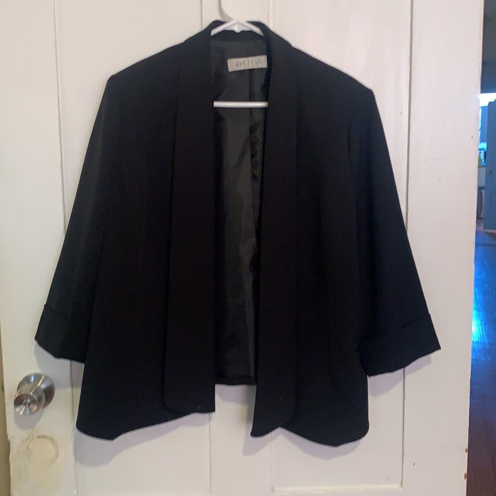 Kasper Black 3/4 Sleeve Blazer